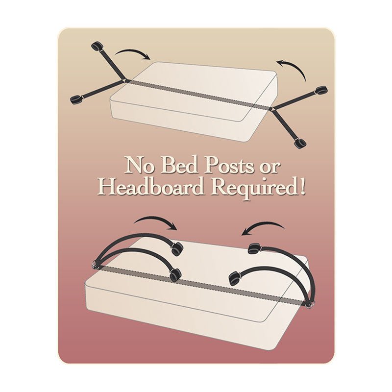 Fetish fantasy series - bed bindings restraint kit - Product top view  | Flirtybay.com.au